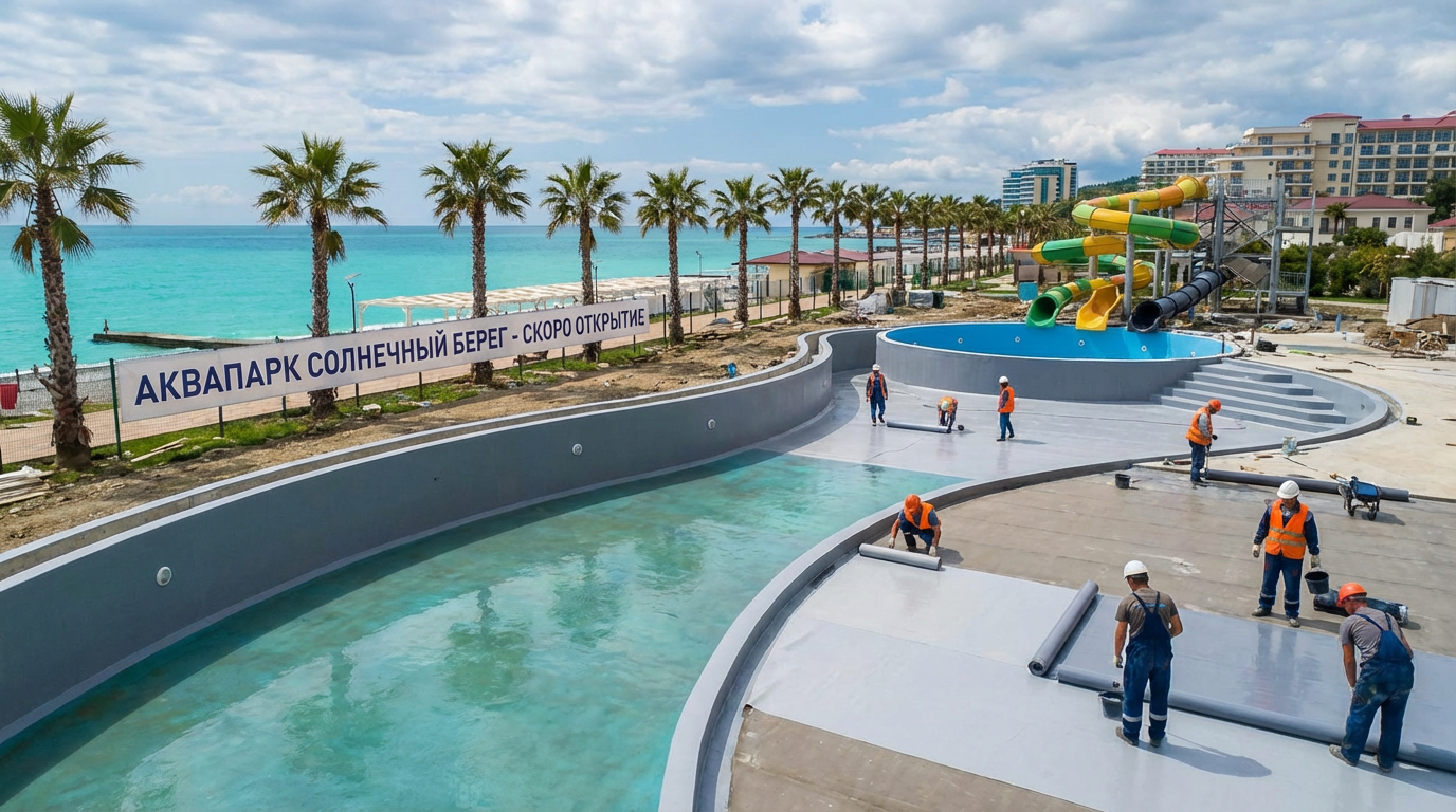 Гидроизоляция бассейнов и аквапарков в Краснодаре и Сочи